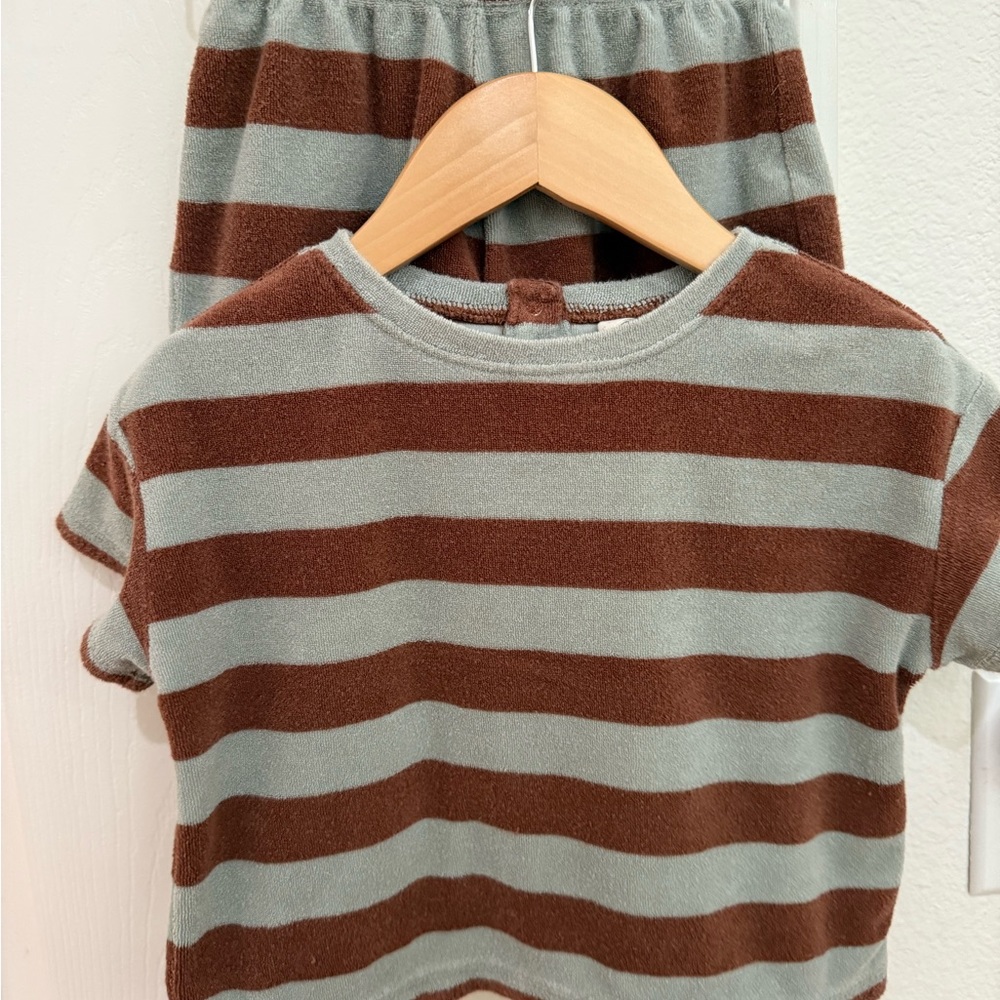 Brown and Gray Striped Kids' Outfit